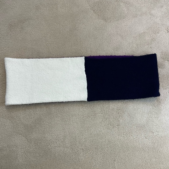 Navy Blue, Purple, and White Knit Infinity Scarf - Picture 4 of 5